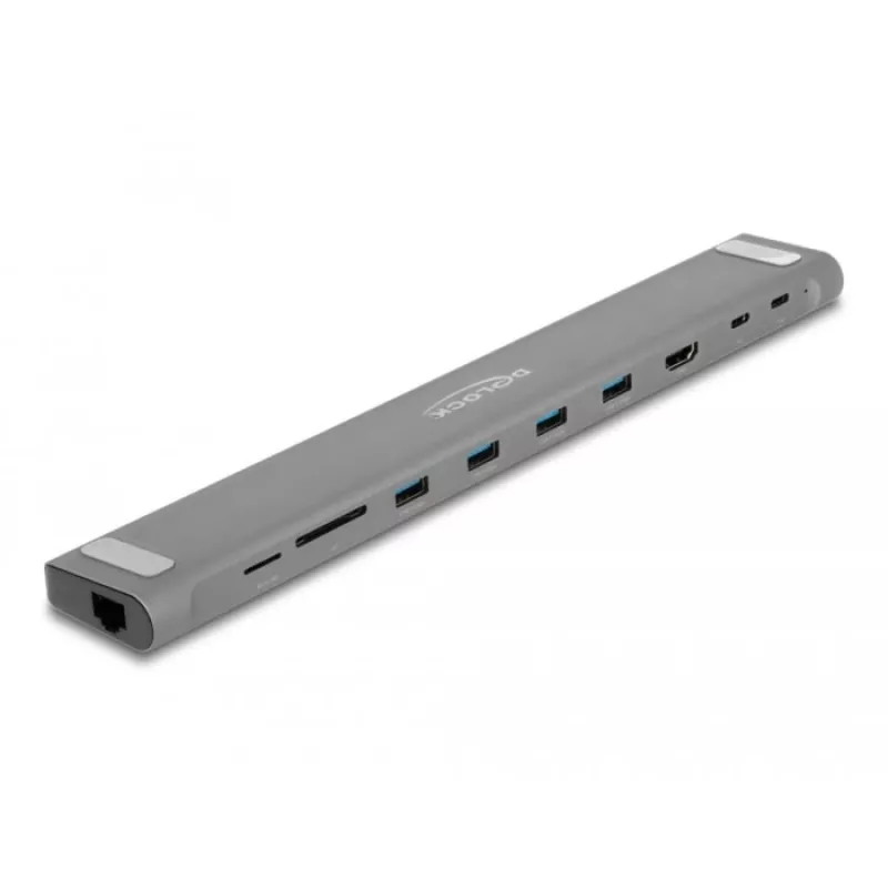 DeLOCK USB Type-C λεπτός σταθμός σύνδεσης 4K HDMI USB 3.2 Gen 1 LAN SD PD 3.0
