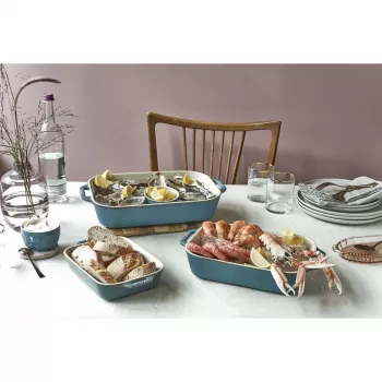Staub 40508-172-0 Κεραμικό σετ ψησίματος ορθογώνιο, 3 τεμ., Antique Turquoise