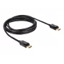 Καλώδιο DisplayPort DeLOCK 82424 3m αρσενικό-αρσενικό χρυσό μαύρο