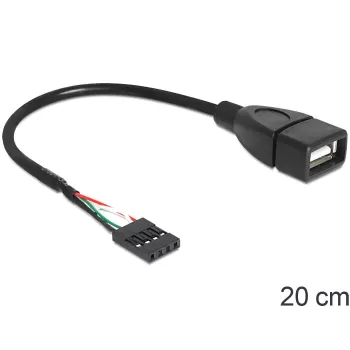 Καλώδιο Delock υποδοχή θηλυκή pin USB > υποδοχή θηλυκή USB 2.0 Type-A 20 cm (83291)