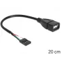 Καλώδιο Delock υποδοχή θηλυκή pin USB > υποδοχή θηλυκή USB 2.0 Type-A 20 cm (83291)