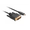 Προσαρμογέας καλωδίου βίντεο LANBERG CA-CMDV-10CU-0030-BK, USB Type-C σε DVI-D, 3 m, μαύρο