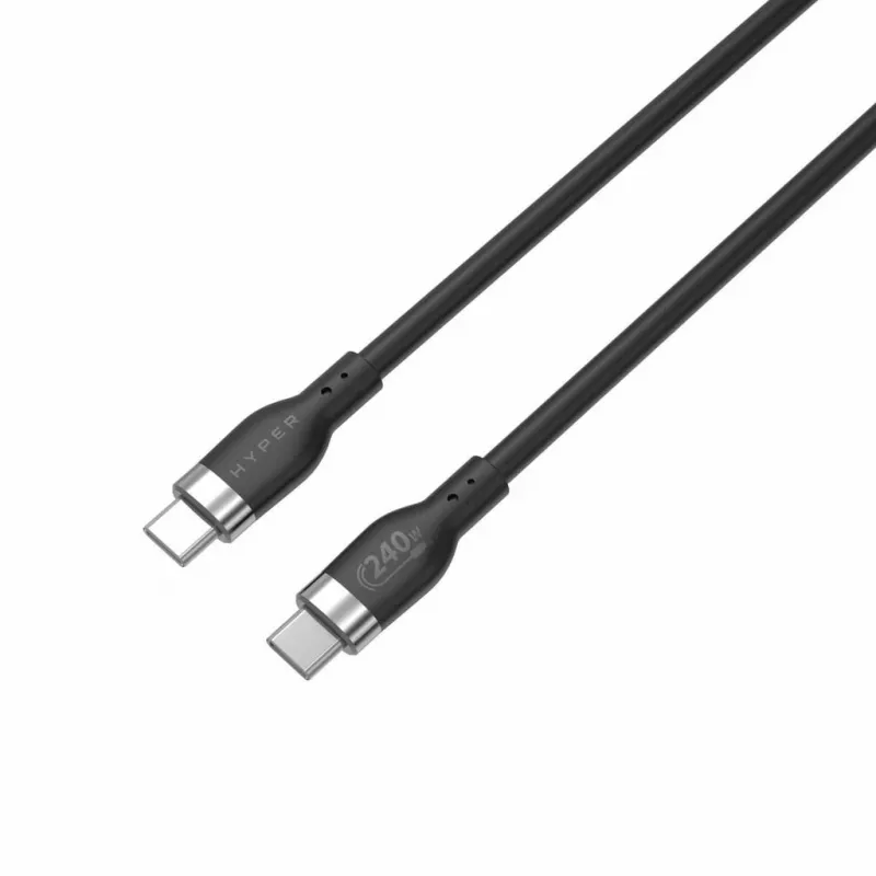 HYPER HyperJuice 240W Καλώδιο σιλικόνης USB-C σε USB-C (1,8m/2m) - Μαύρο