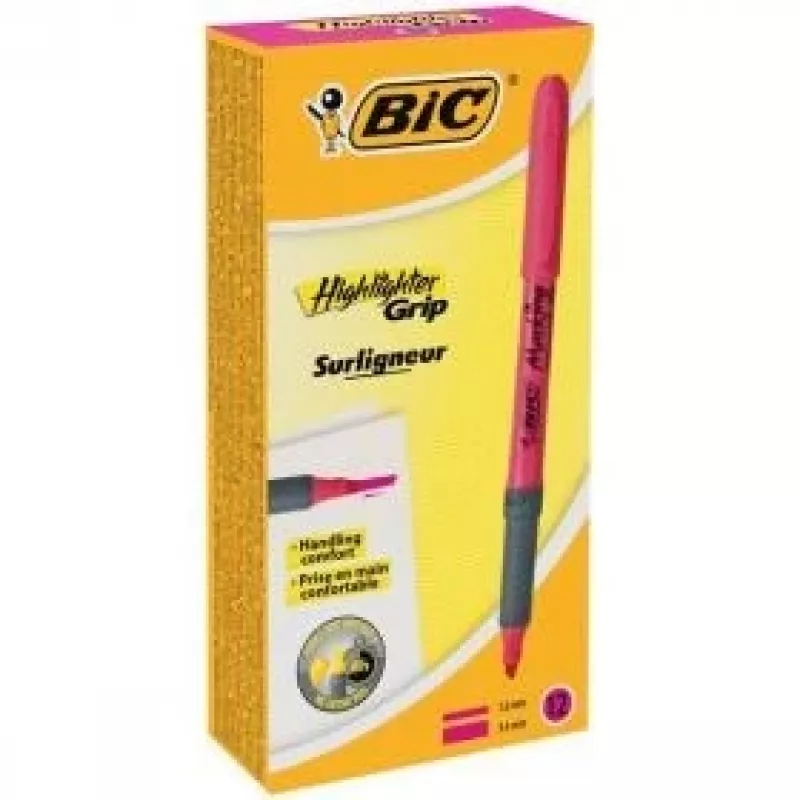 BIC Υπογραμμιστής FLEX Ροζ, κουτί 12 τεμ. 494879