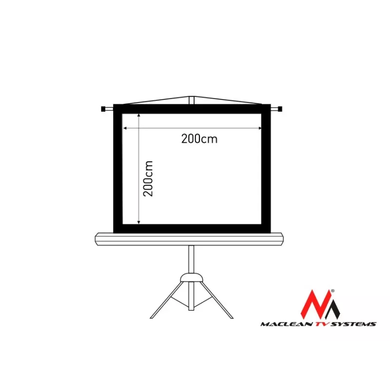 Οθόνη προβολής με τρίποδο Maclean MC-680 112 1:1 200x200
