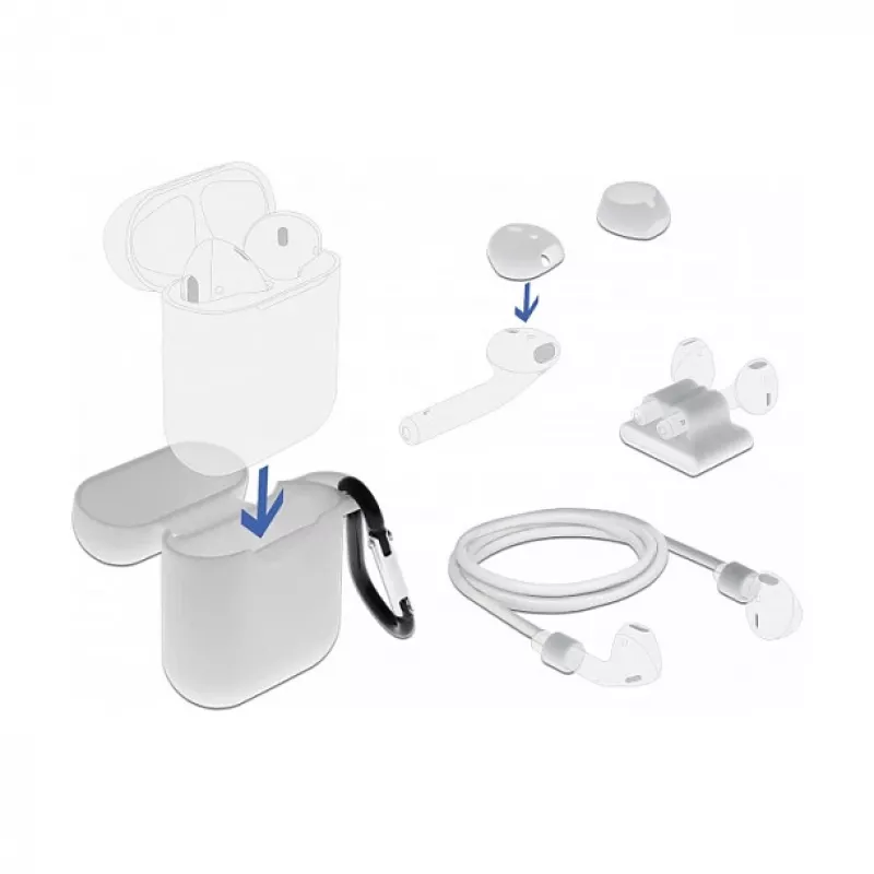 Θήκη DeLOCK Apple AirPods σετ αξεσουάρ λευκό