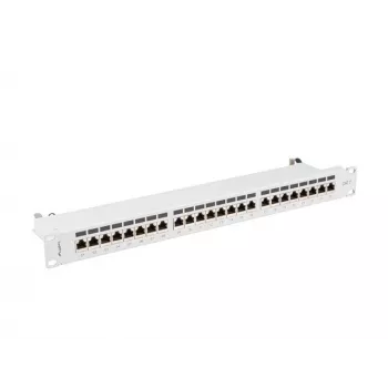 Πίνακας διακλάδωσης Lanberg PPS7-1024-S 19 ιντσών 1U, 24 θυρών, Cat7, θωρακισμένος FTP, γκρι