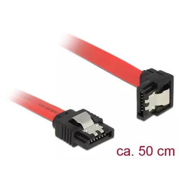 Καλώδιο SATA DeLOCK 83979 0,5 m SATA 7 ακίδων μαύρο κόκκινο