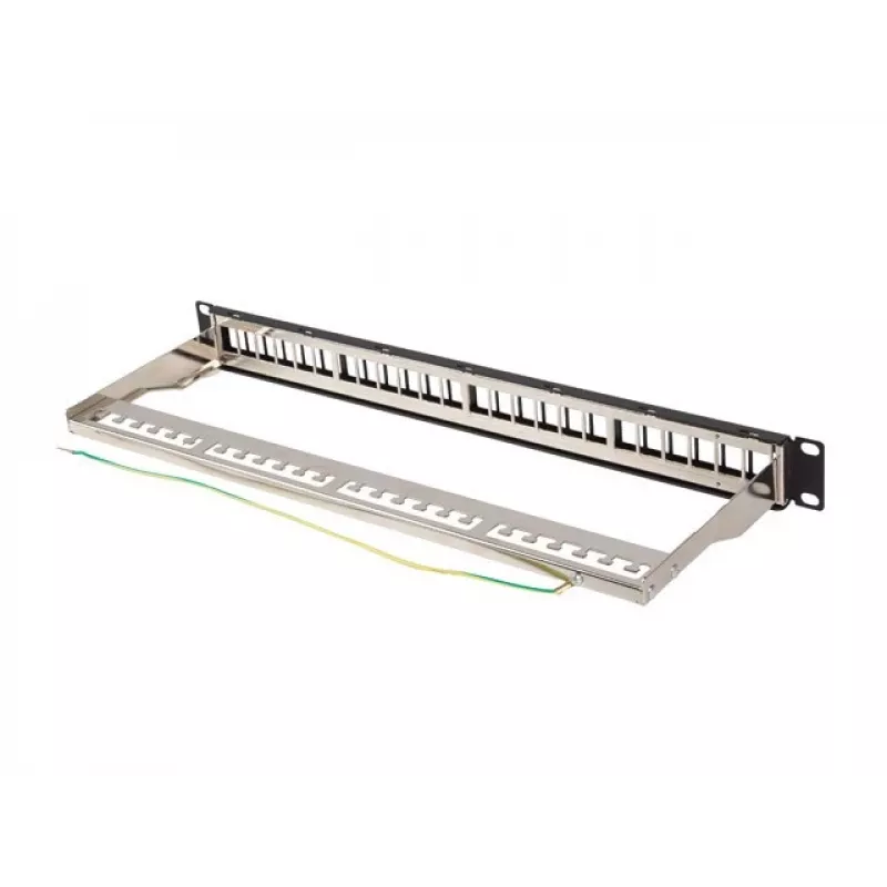 Patch panel κενό 24 θυρών 1U 19 ιντσών FTP για keystone modules μαύρο