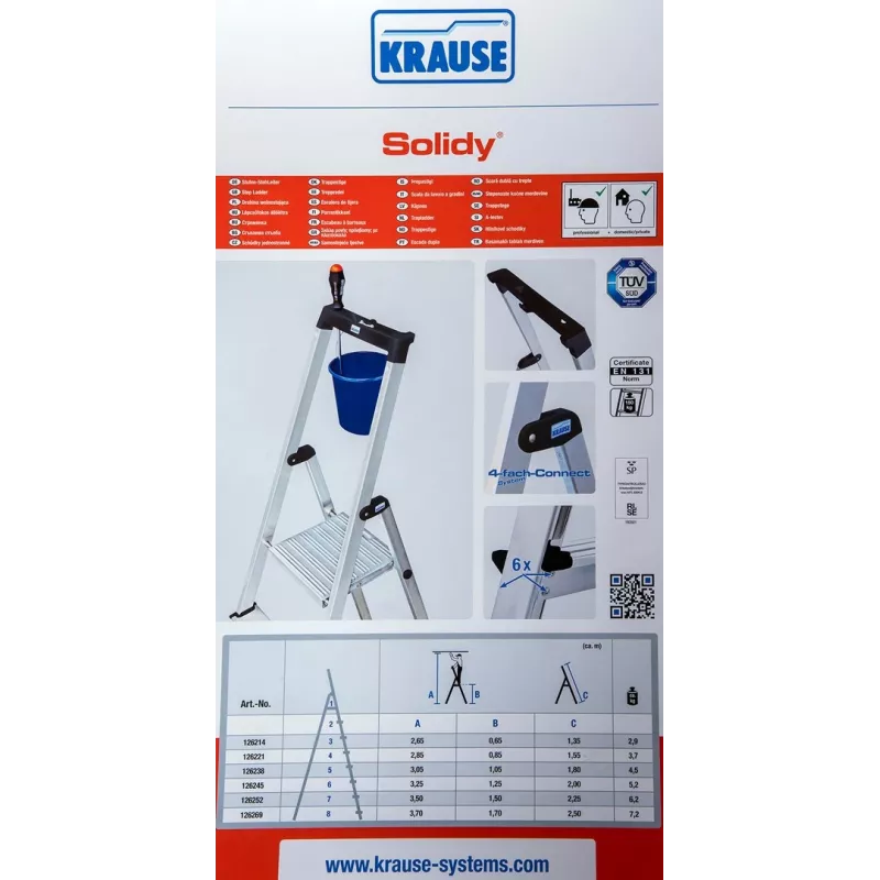Ελεύθερη σκάλα SOLIDY 4 σκαλοπάτια KRAUSE