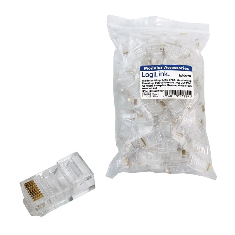 Βύσμα RJ45 LogiLink MP0020 Διάφανο