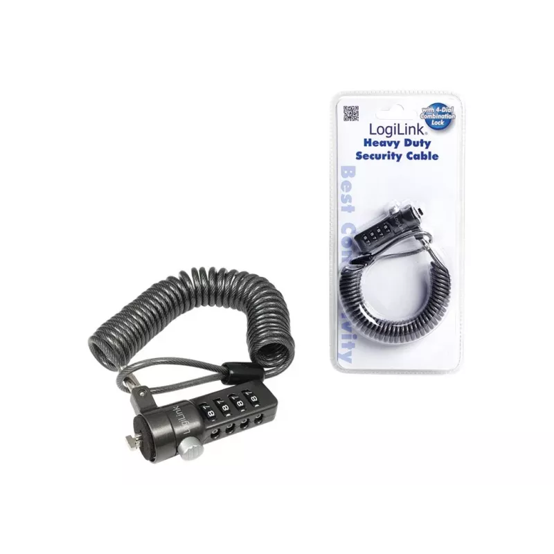 LogiLink NBS004 Κλείδωμα καλωδίου Μαύρο 1,8 m