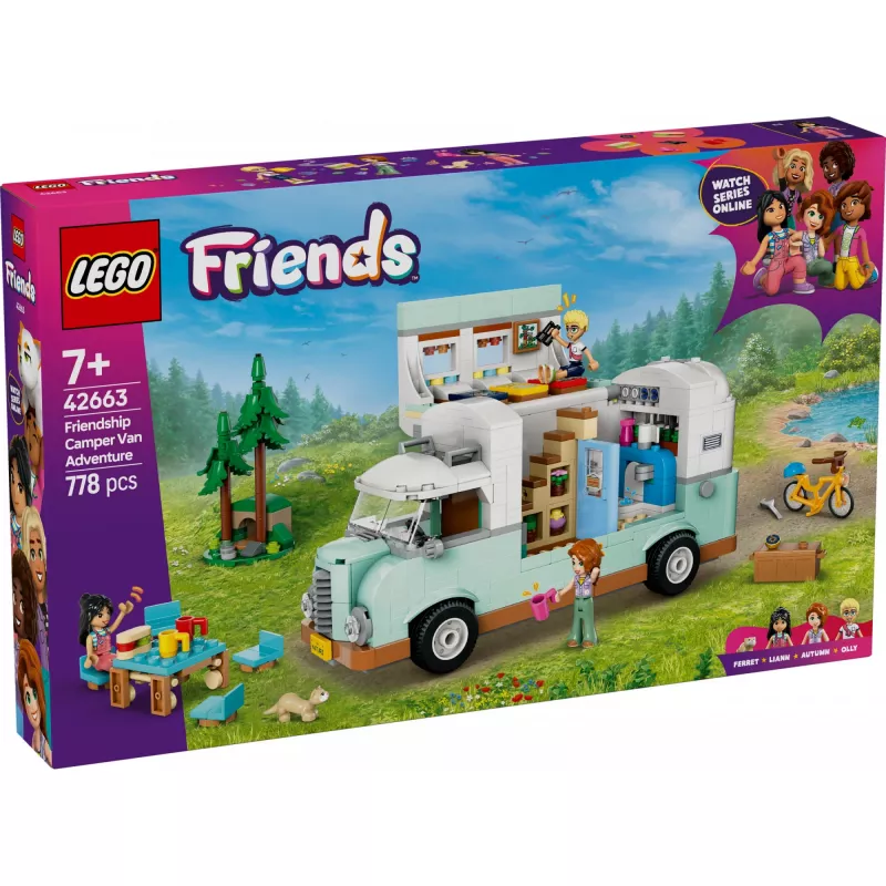 LEGO Motor Home Set 42663 — LEGO Friends τροχόσπιτο, 778 τεμ., 3 μίνι κούκλες, από 7 ετών
