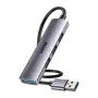 USB Hub Unitek H1208CGY01 — 4-Port USB 3.0 (5 Gbit/s), συμβατό με USB 2.0, αλουμίνιο
