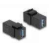 Μονάδα Keystone DeLOCK USB 3.0 A υποδοχή σε A υποδοχή μαύρο 1:1