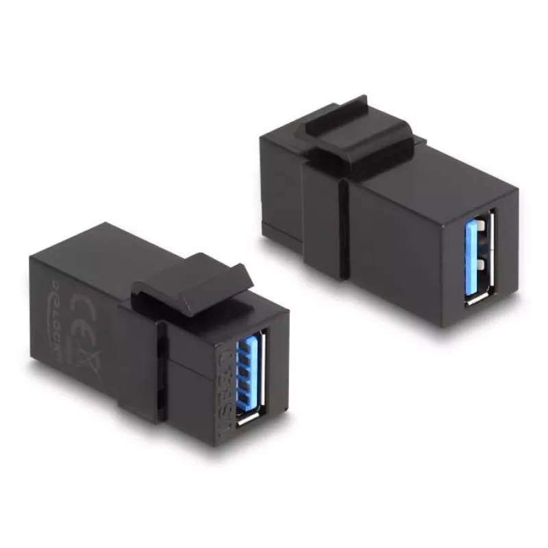 Μονάδα Keystone DeLOCK USB 3.0 A υποδοχή σε A υποδοχή μαύρο 1:1