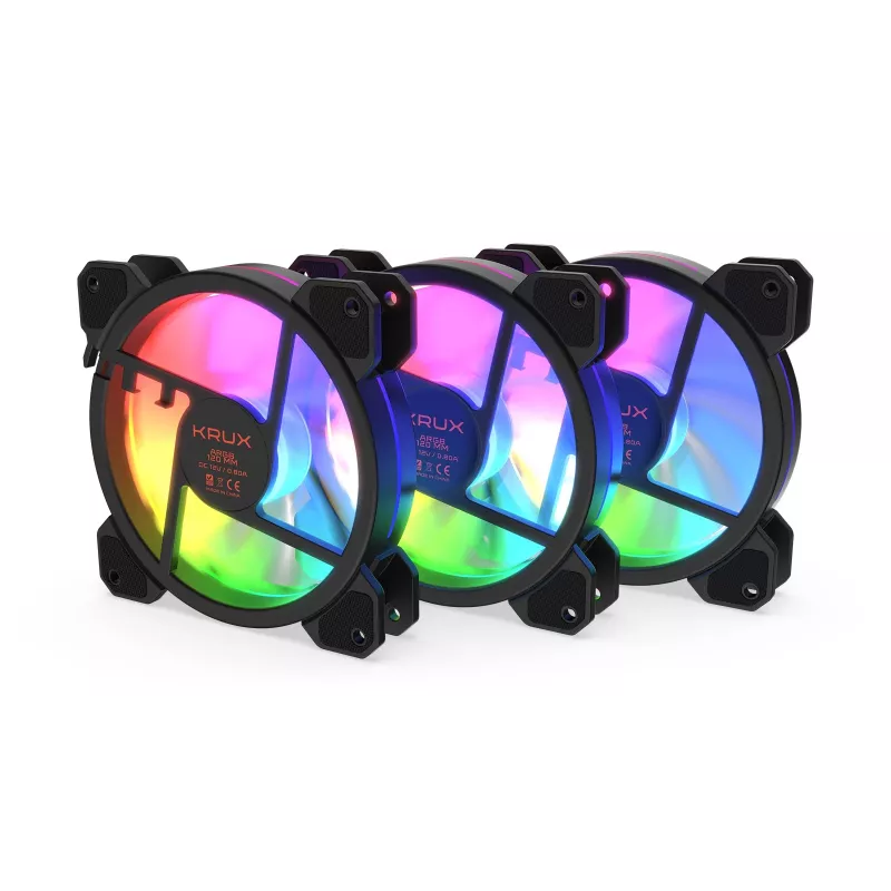 KRUX Lunar 120 ARGB Συσκευασία 3 τεμ. Ανεμιστήρες κουτιού