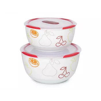 Σετ μπολ OURSSON BS4781RC/DC στρογγυλό κεραμικό 3L λευκό 2 τεμ.