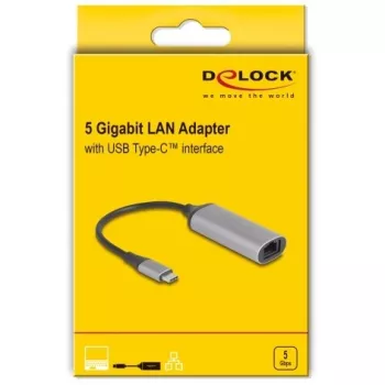 DeLOCK 81570 προσαρμογέας καλωδίου USB Type-C RJ-45 0,15 m ανθρακί