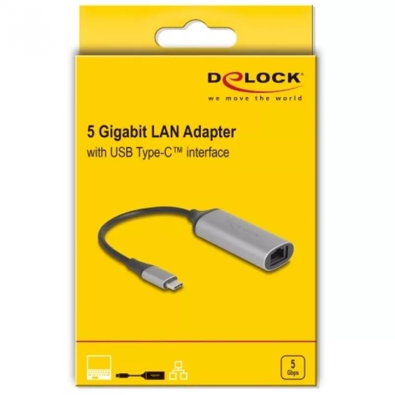 DeLOCK 81570 προσαρμογέας καλωδίου USB Type-C RJ-45 0,15 m ανθρακί