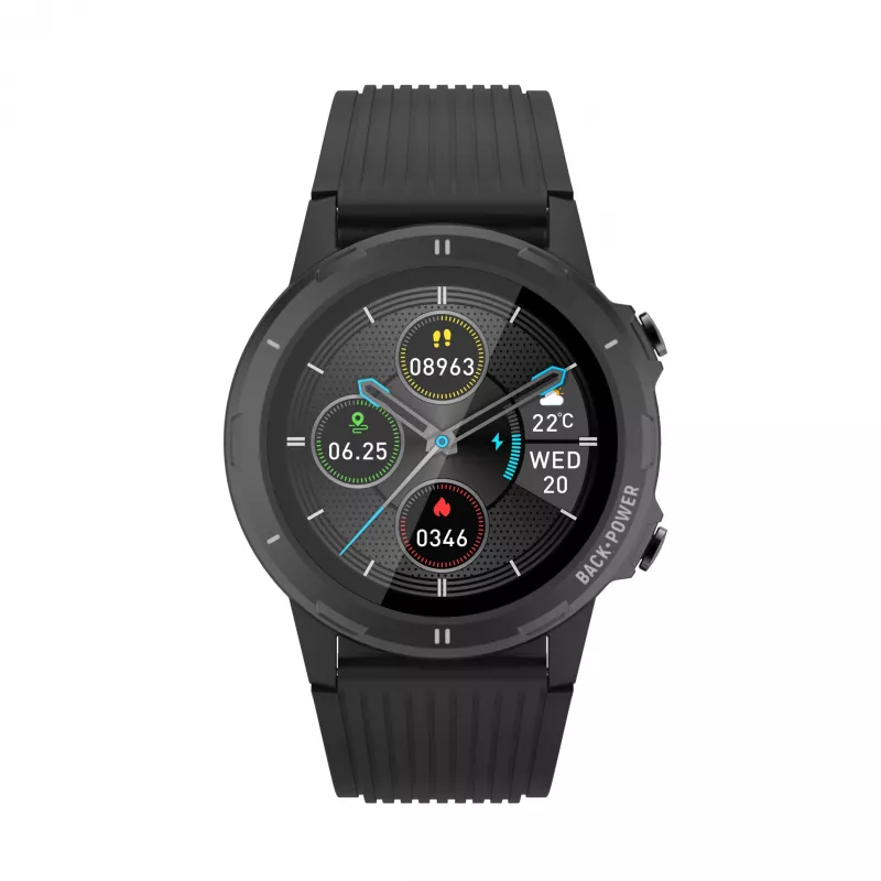 Denver SW-351 έξυπνο ρολόι, οθόνη αφής IPS 1,3″, αισθητήρας καρδιακών παλμών, IP68, Bluetooth, μαύρο