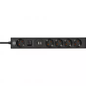 Brennenstuhl 1159780615 Πολύπριζο 1,5 m 5 Υποδοχές AC Εσωτερικού Χώρου Μαύρο, Γκρι