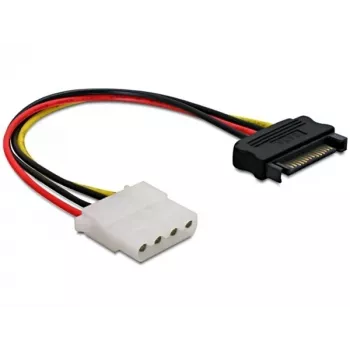 Delock 60115 καλώδιο τροφοδοσίας SATA 15 ακίδων αρσενικό σε Molex 4 ακίδων θηλυκό, 0,12 m