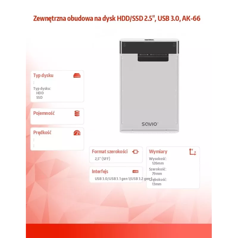 Θήκη HDD/SSD Savio AK-66