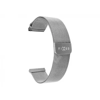 Μεταλλικό μπρασελέ mesh FIXED FIXMEST-22MM-SL — 22 mm, γρήγορο κούμπωμα, ασημί, ανοξείδωτο ατσάλι