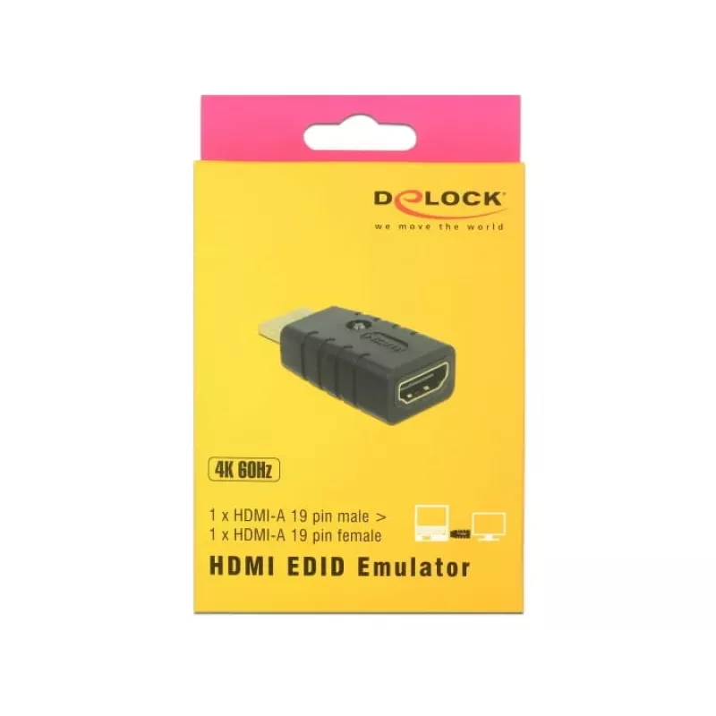Αντάπτορας HDMI (βύσμα αρσενικό) > HDMI (υποδοχή θηλυκή), EDID-Emulator (μαύρο)
