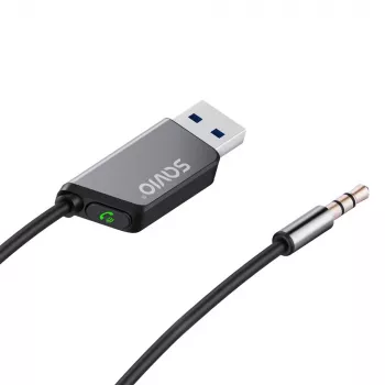 Savio TR-16 πομποδέκτης προσαρμογέας AUX με λειτουργία ανοιχτής ακρόασης, Bluetooth 5.3, Google Assistant/Siri