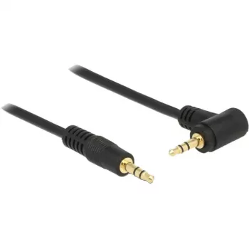 DeLOCK - Καλώδιο ήχου - 24 AWG - Mini-Phone Stereo 3,5 mm (Α) - Mini-Phone Stereo 3,5 mm (Α) - 50cm - Μαύρο - Σύνδεσμος υπό γωνία 90° (83752)