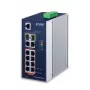 Διαχειριζόμενος διακόπτης PLANET IGS-4215-8P2T2S — 10x Gigabit RJ-45, 2x SFP, 8x PoE+ (240W), 48–56V DC, L2/L4, IP30, τοποθέτηση σε ράγα DIN/τοίχο