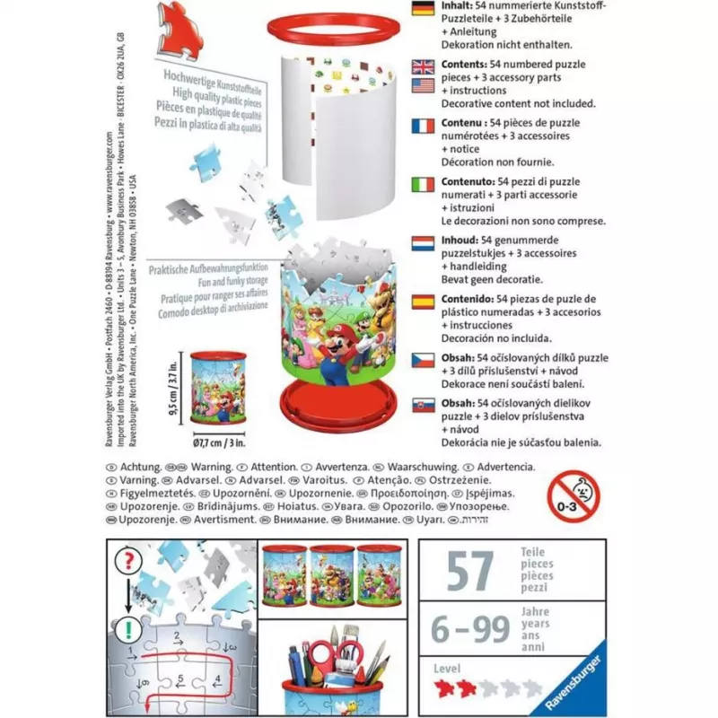 3D Puzzle Ravensburger Super Mario θήκη στυλό 54 τεμάχια