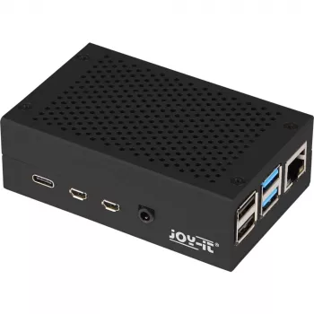 Θήκη αλουμινίου για Raspberry Pi 4 B από JYT, μοντέλο RB-AlucaseP4+01B, μαύρη έκδοση