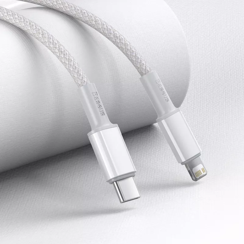 USB-C σε Lightning Baseus High Density πλεκτό καλώδιο, 20W, PD, 2m (λευκό)
