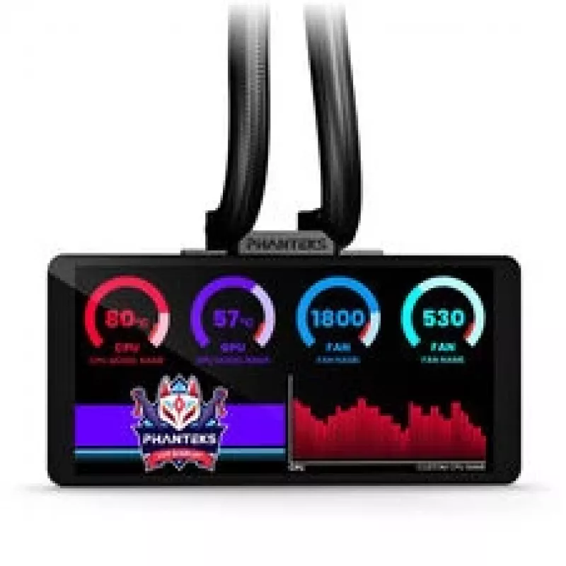 Υδρόψυξη AiO Phanteks Glacier One 360M25 LCD, οθόνη 6 inch - 360 mm, μαύρο