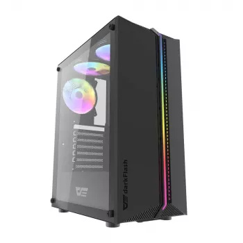 Κουτί υπολογιστή Darkflash DK151 LED (μαύρο) + 3 ανεμιστήρες RGB
