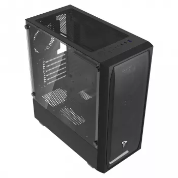 Κουτί PC SAVIO Noctis Flow — Cube Mini‑ITX/Micro‑ATX/ATX, 3x120mm μπροστά, 1x120mm πίσω, 2x3,5 ίντσες + 3x2,5 ίντσες θέσεις, σκληρυμένο γυαλί