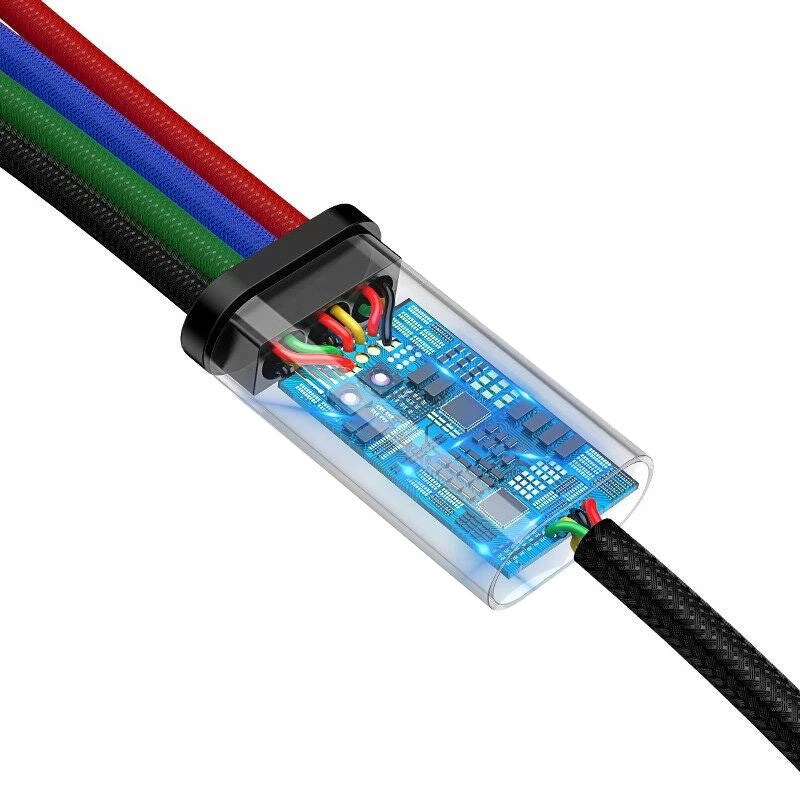 Καλώδιο USB Baseus Fast 4in1 2xUSB-C / Lightning / Micro 3.5A 1.2m (μαύρο)