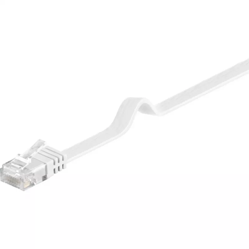 Wentronic Goobay CAT 6 Επίπεδο καλώδιο Patch, U/UTP, Λευκό, 2 m - Υλικό χαλκού (95152)