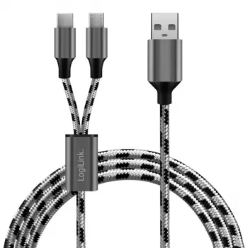 Καλώδιο LogiLink CU0202 USB 2.0 1,2 m USB A USB C/Micro-USB A γκρι