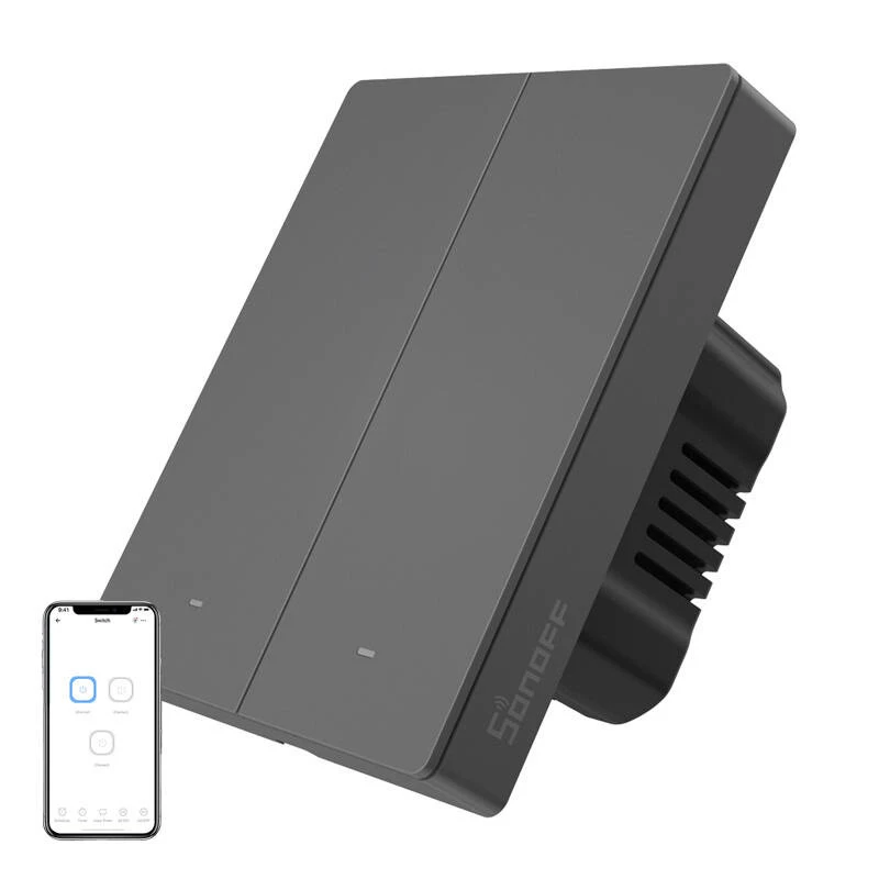 Διακόπτης τοίχου Wi‑Fi Sonoff M5-2C-80, 2 κυκλώματα, μοντέλο M5-2C-80