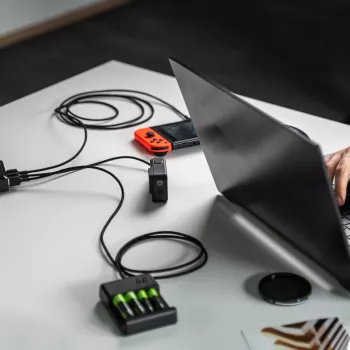 Green Cell GC Ray KABGCSET01 σετ καλωδίων USB-A σε USB-C, 3 τεμ. (30 cm, 120 cm, 200 cm), πράσινο LED, γρήγορη φόρτιση QC 3.0, μαύρο