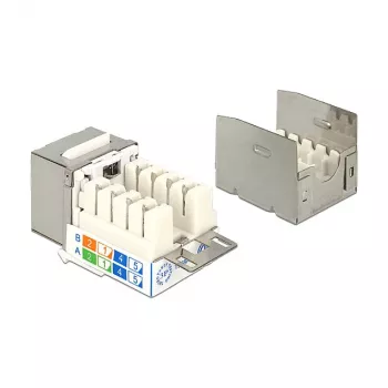 Delock 86404 Keystone-Module RJ45 Secure Cat.6 σε LSA, Λευκό