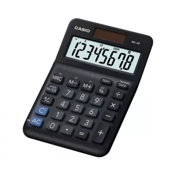 Casio MS-8F επιτραπέζια βασική αριθμομηχανή, 8 ψηφίων, μπαταρία/ηλιακή, μαύρη