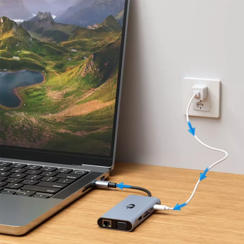 USB-C 11-in-1 adapter Hawk HW-HUB1101 — multiport hub με 11 θύρες