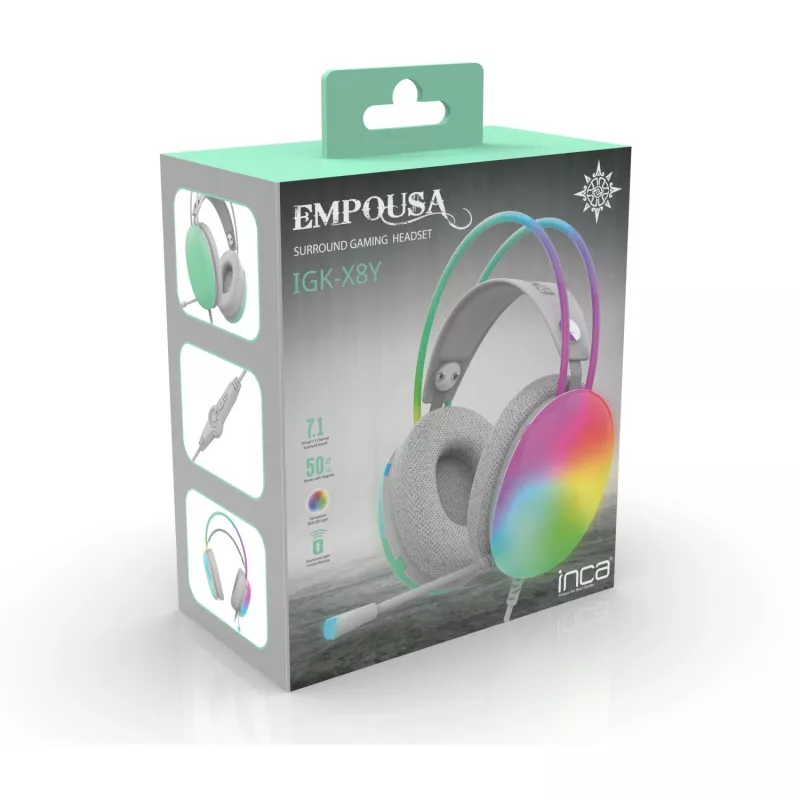 Cian Technology GmbH INCA Gaming Headset IGK-X8Y 7.1 USB RGB-LED τυρκουάζ - Headset