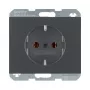 Πρίζα Type F berker 47157006, 16 A, 250 V, ανθρακί, θήκη θερμοπλαστικού