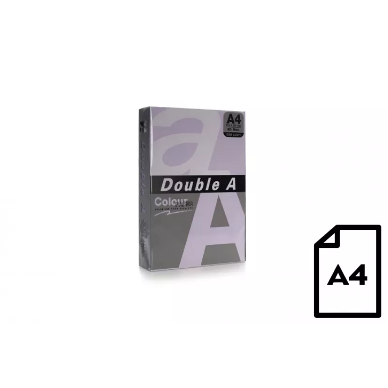Χρωματιστό χαρτί Double A, 80g, A4, 500 φύλλα, λεβάντα